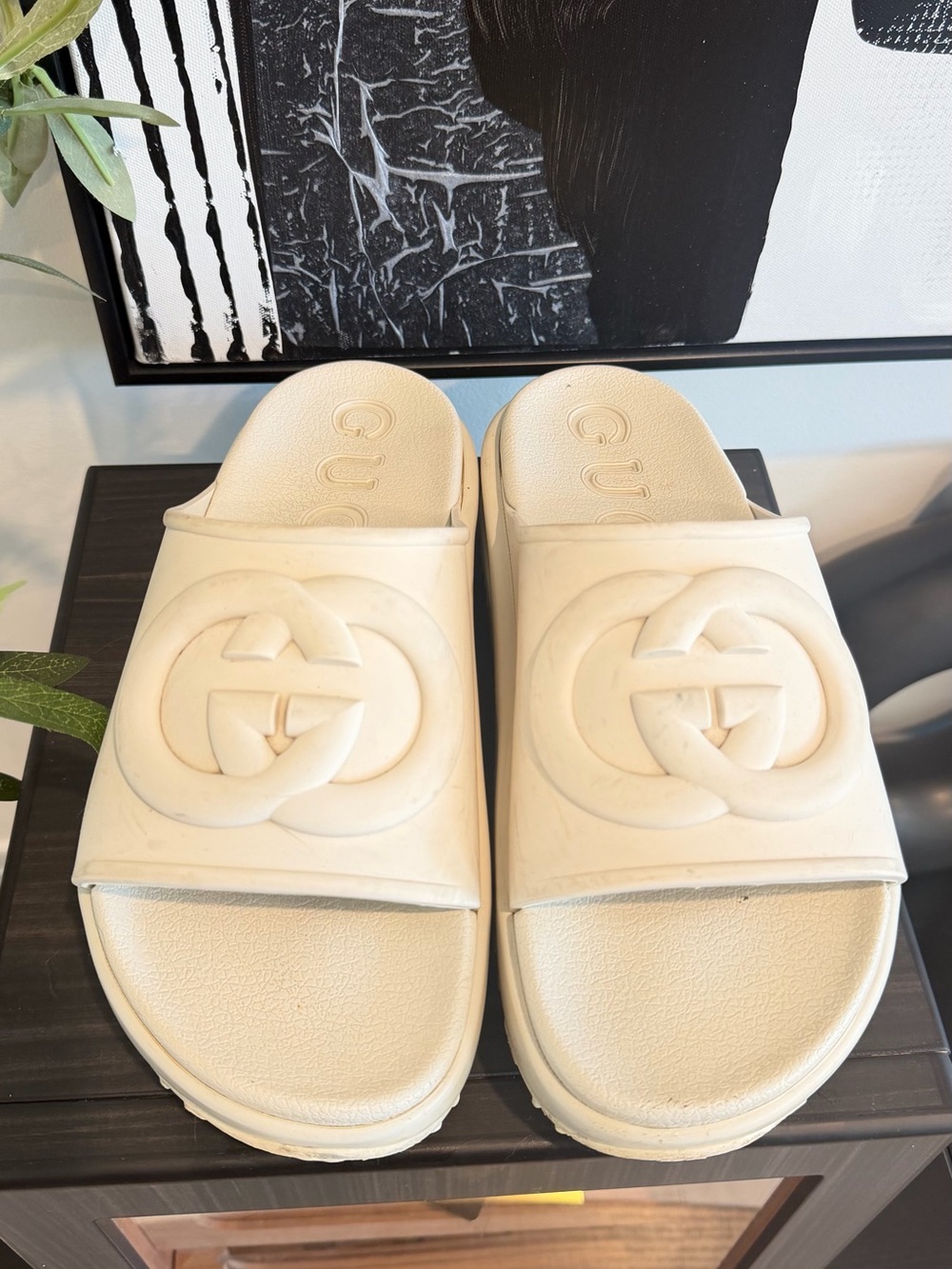 Gucci Beige Platform Sandals